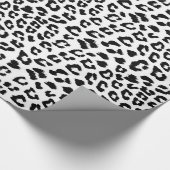 Leopard Print Black en White Cadeaupapier (Hoek)