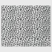 Leopard Print Black en White Cadeaupapier (Vlak)