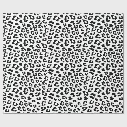 Leopard Print Black en White Cadeaupapier (Vlak)