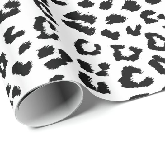 Leopard Print Black en White Cadeaupapier (Rol Hoek)