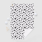Leopard Print Black en White Golfhanddoek (Insitu)