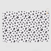 Leopard Print Black en White Golfhanddoek (Horizontaal)