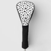 Leopard Print Black en White Golfheadcover (Voorkant)