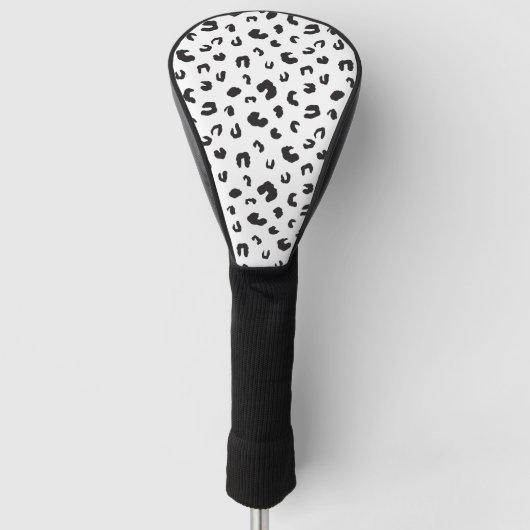 Leopard Print Black en White Golfheadcover (Voorkant)