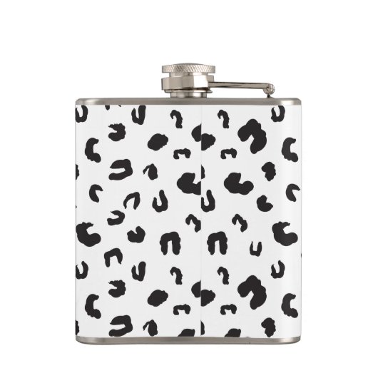 Leopard Print Black en White Heupfles (Achterkant)