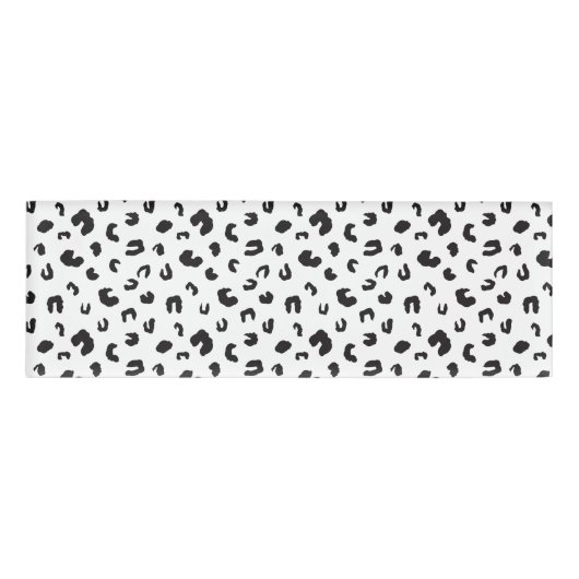 Leopard Print Black en White Naambadge (Voorkant)