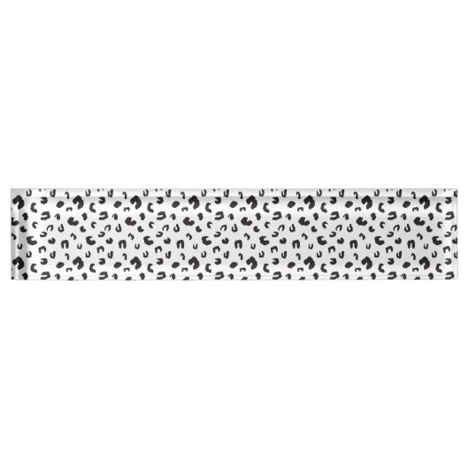 Leopard Print Black en White Naambordje (Voorkant)