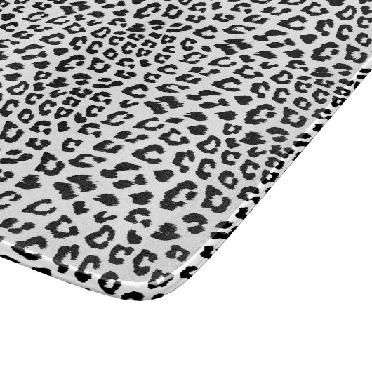 Leopard Print Black en White Snijplank (Hoek)