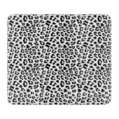 Leopard Print Black en White Snijplank (Voorkant)