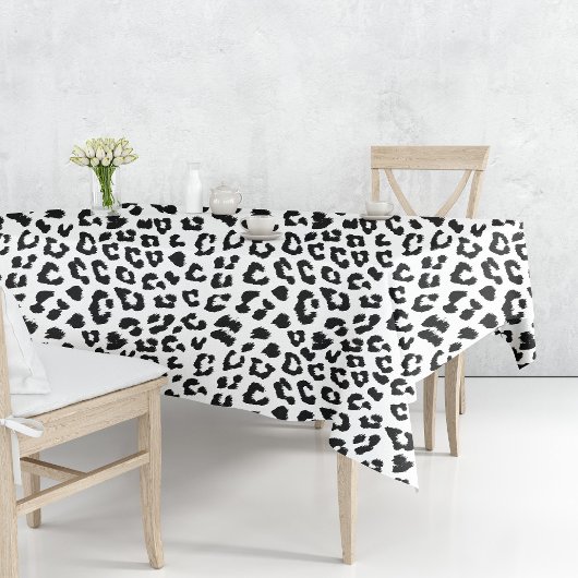 Leopard Print Black en White Tafelkleed
