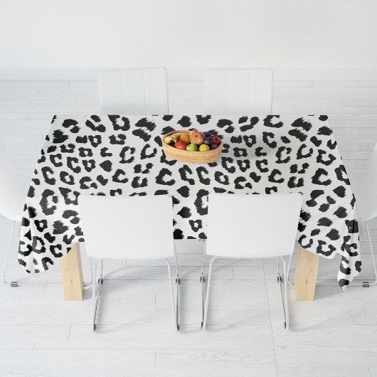 Leopard Print Black en White Tafelkleed