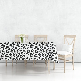 Leopard Print Black en White Tafelkleed