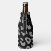 Leopard Print Black Grey Flesjeskoeler (Fles Achterkant)