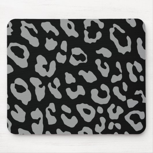 Leopard Print Black Grey Muismat (Voorkant)