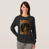 Leopard Print Black Slimme leraar Afro Love Melani T-shirt (Voorkant volledig)
