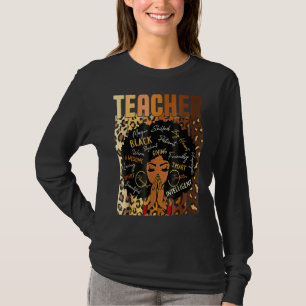 Leopard Print Black Slimme leraar Afro Love Melani T-shirt