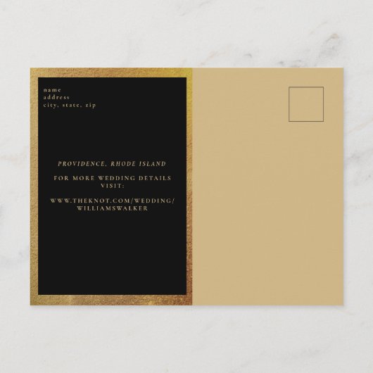 Leopard Print & Black Wedding Sla de datum op Aankondigingskaart (Achterkant)