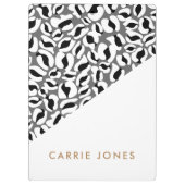 Leopard Print Black White Gold Business Elegant Klembord (Achterkant)