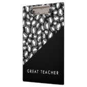 Leopard Print Black White Gold Great Teacher Klembord (Links)