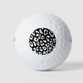 Leopard Print Black White Golfballen (Voorkant)