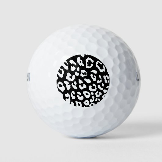 Leopard Print Black White Golfballen (Voorkant)