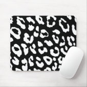 Leopard Print Black White Muismat (Met muis)