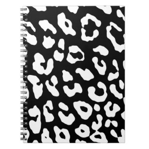 Leopard Print Black White Notitieboek