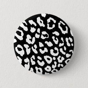 Leopard Print Black White Ronde Button 5,7 Cm