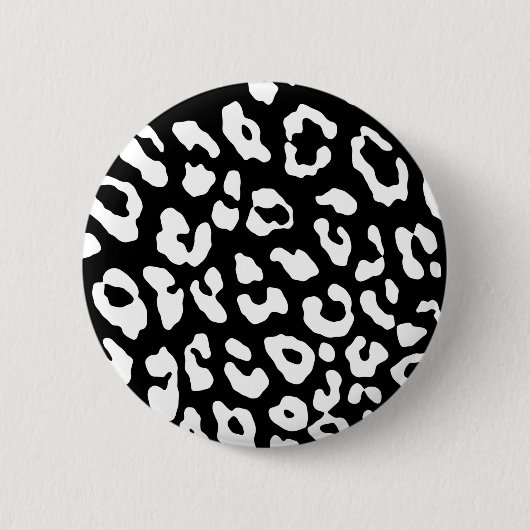 Leopard Print Black White Ronde Button 5,7 Cm (Voorkant)