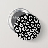 Leopard Print Black White Ronde Button 5,7 Cm (Voorkant /achterkant)