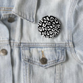 Leopard Print Black White Ronde Button 5,7 Cm (In situ)