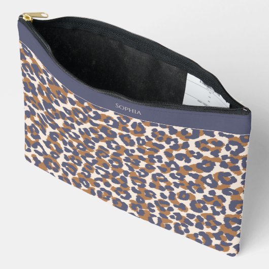 Leopard Print blauw en bruin Etui (Open)