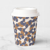 Leopard Print-blauw en bruin Papieren Bekers (Rechts)