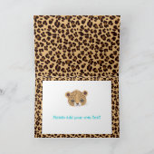 Leopard Print Blauw Quatrefoil Kaart (Binnen)