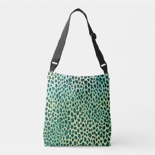 Leopard Print Blauwgroen Blauw Groen Dier Print Crossbody Tas