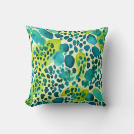 Leopard Print Blauwgroen Blauw Groen Dier Print Kussen