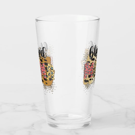 Leopard Print Blessed Mama Glas (Rechts)