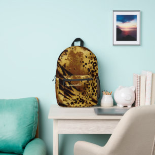Leopard Print Boekentas - Trendy School & Reistas Bedrukte Rugzak