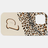 Leopard Print Bold Pop Initiaal Natural Case-Mate iPhone Case (Achterkant (horizontaal))