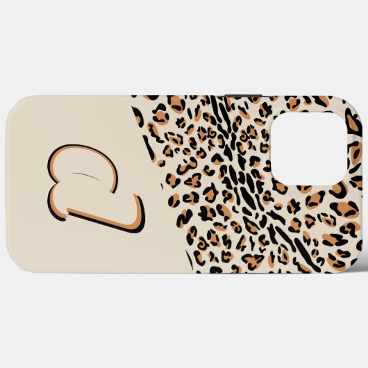 Leopard Print Bold Pop Initiaal Natural Case-Mate iPhone Case (Achterkant (horizontaal))