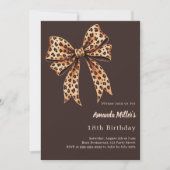 Leopard print boog bister bruin verjaardag kaart (Voorkant)