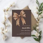 Leopard print boog bister bruin verjaardag kaart