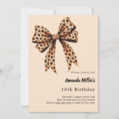 Leopard print boog bruin beige verjaardag kaart (Voorkant)