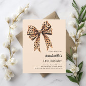 Leopard print boog bruin beige verjaardag uitnodig