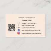 Leopard print boog perzik bruin qr code sociale me visitekaartje (Achterkant)