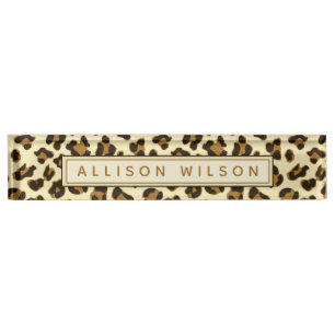 Leopard Print - Bord met persoonlijke Desk Name Naambordje