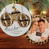 Leopard Print Boujee kerstfoto Keramisch Ornament
