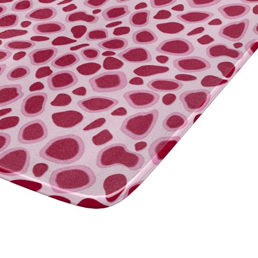 Leopard Print - Bourgogne en roze Snijplank (Hoek)