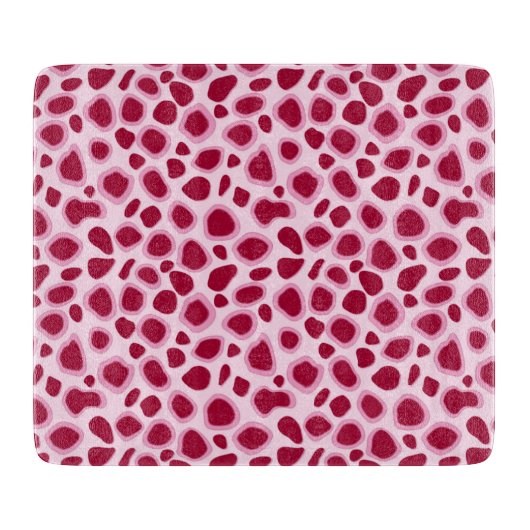 Leopard Print - Bourgogne en roze Snijplank (Voorkant)