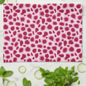 Leopard Print - Bourgogne en roze Theedoek (Gevouwen)